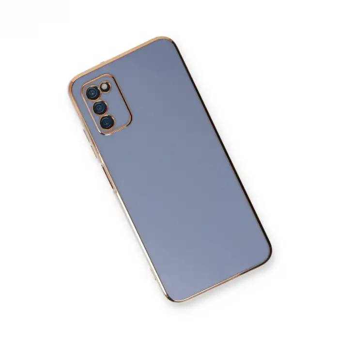 Samsung Galaxy A03s Kılıf Volet Silikon - Mavi
