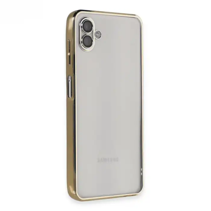 Samsung Galaxy A04 Kılıf Razer Lensli Silikon - Gold