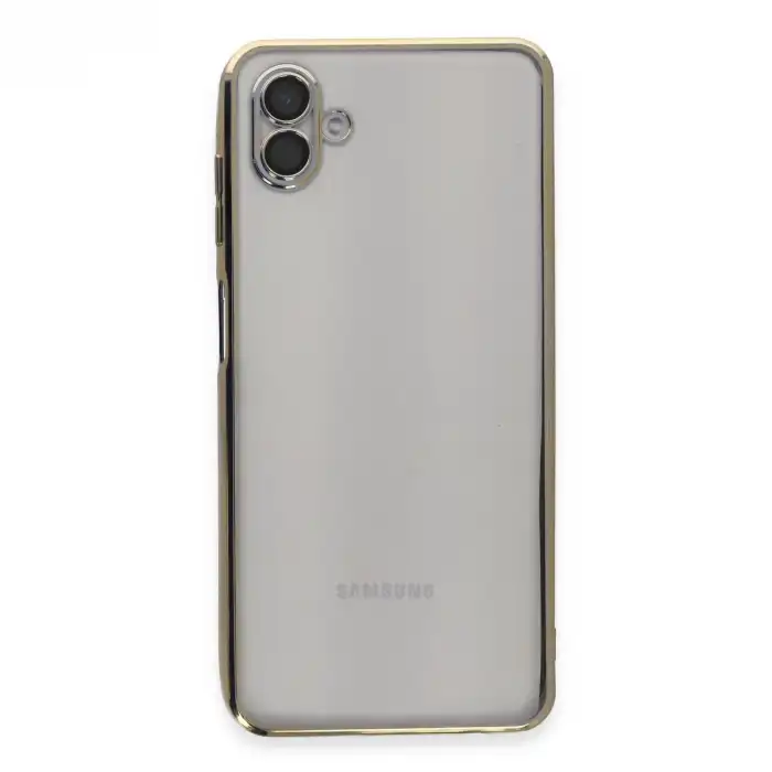 Samsung Galaxy A04 Kılıf Razer Lensli Silikon - Gold