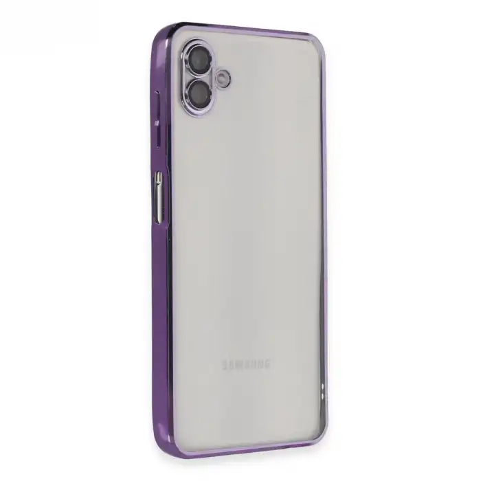 Samsung Galaxy A04 Kılıf Razer Lensli Silikon - Mor