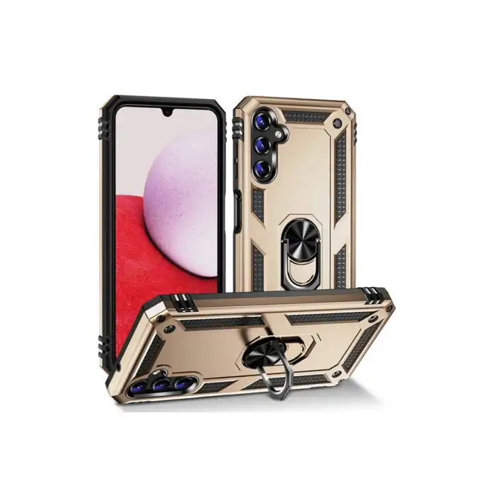 Samsung Galaxy A04s Kılıf Sofya Yüzüklü Silikon Kapak - Gold