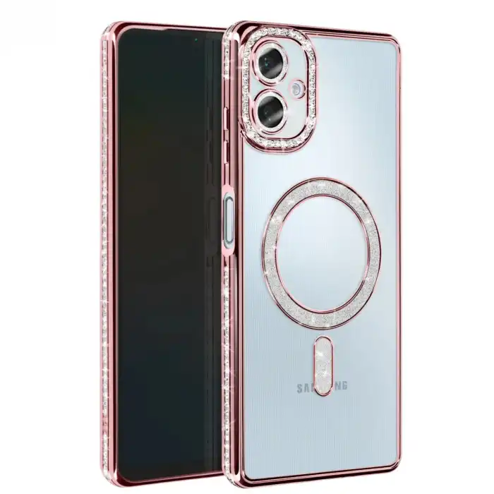 Samsung Galaxy A06 Joke Simli Magneticsafe Kılıf - Pembe