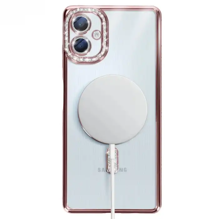 Samsung Galaxy A06 Joke Simli Magneticsafe Kılıf - Pembe