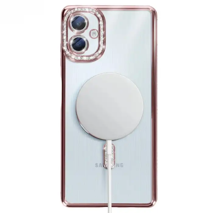 Samsung Galaxy A06 Joke Simli Magneticsafe Kılıf - Pembe