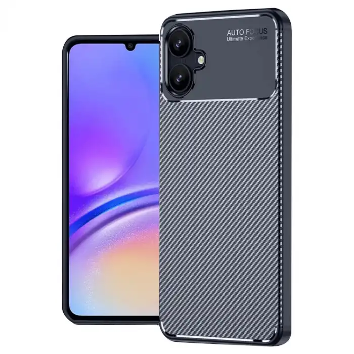 Samsung Galaxy A06 Kılıf Auto Focus Karbon Kapak - Lacivert