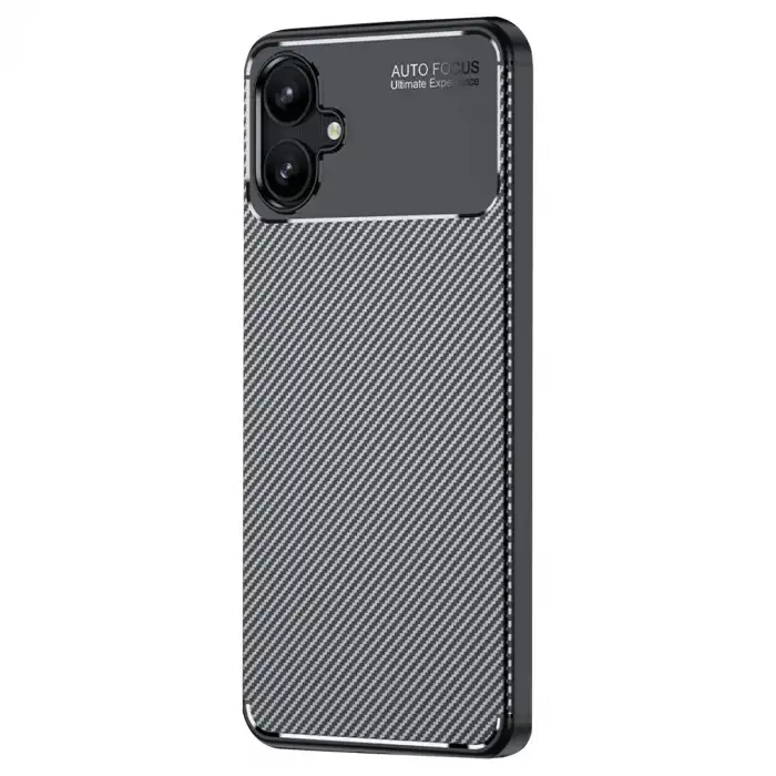 Samsung Galaxy A06 Kılıf Auto Focus Karbon Kapak - Siyah