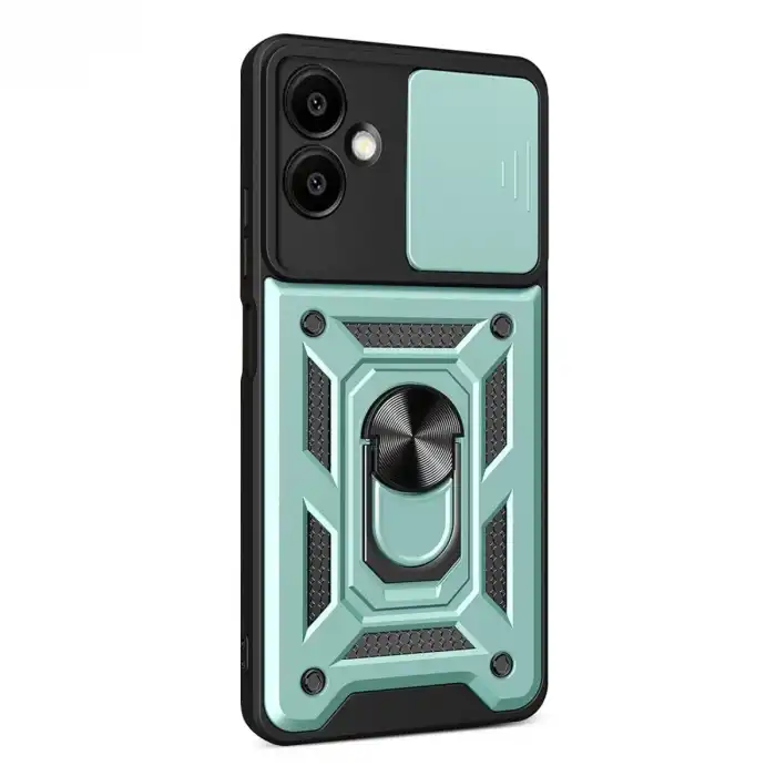 Samsung Galaxy A07 4g Pars Lens Yüzüklü Silikon - Yeşil