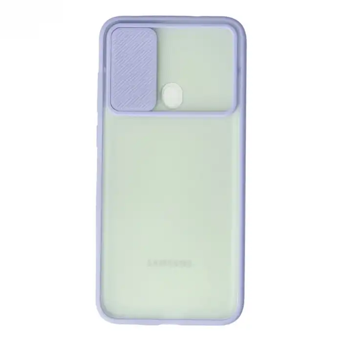 Samsung Galaxy A11 Kılıf Palm Buzlu Kamera Sürgülü Silikon - Lila