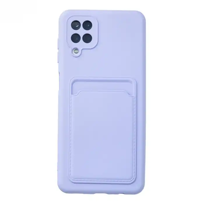 Samsung Galaxy A12 Kılıf Kelvin Kartvizitli Silikon - Lila