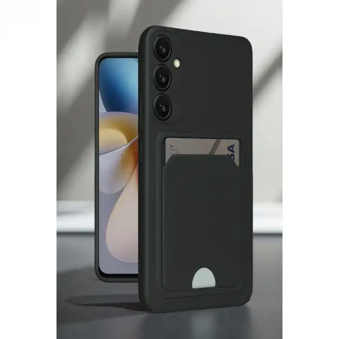 Samsung Galaxy A16 5g Kılıf Kelvin Kartvizitli Silikon - Siyah