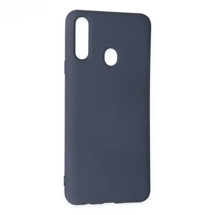 Samsung Galaxy A20s Kılıf Nano İçi Kadife Silikon - Gri