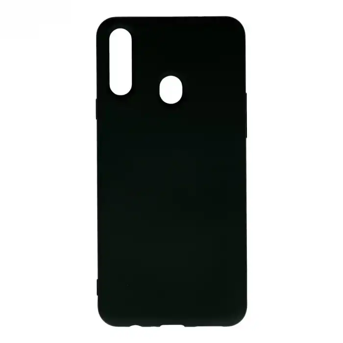 Samsung Galaxy A20s Kılıf Nano İçi Kadife Silikon - Siyah
