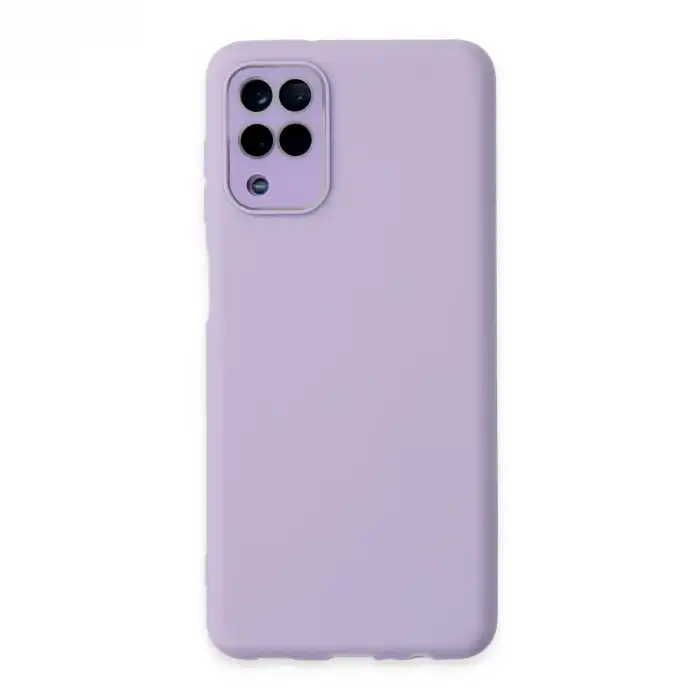 Samsung Galaxy A22 Kılıf Lansman Glass Kapak - Lila