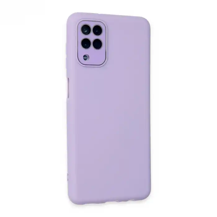 Samsung Galaxy A22 Kılıf Lansman Glass Kapak - Lila