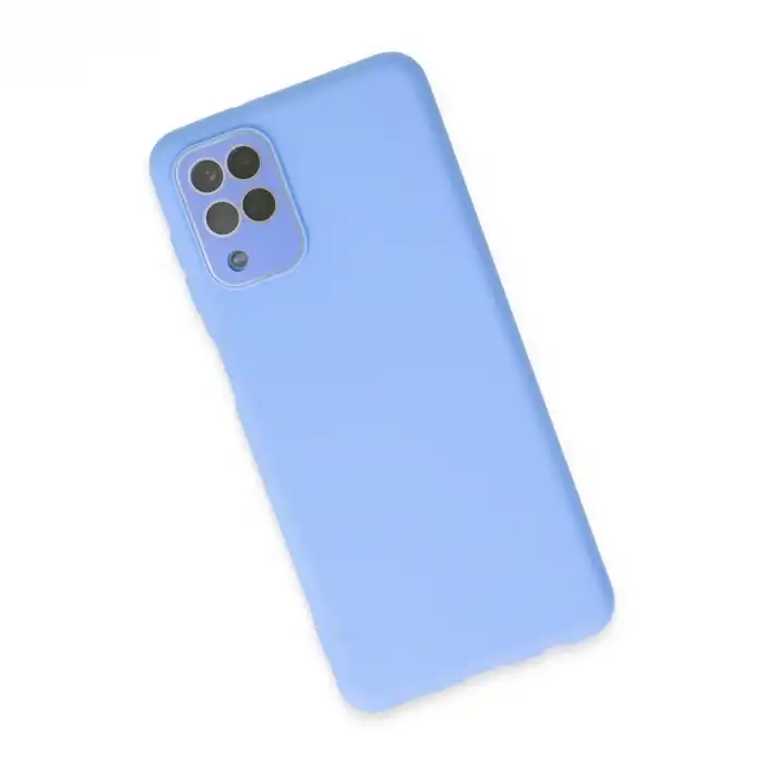 Samsung Galaxy A22 Kılıf Lansman Glass Kapak - Mavi