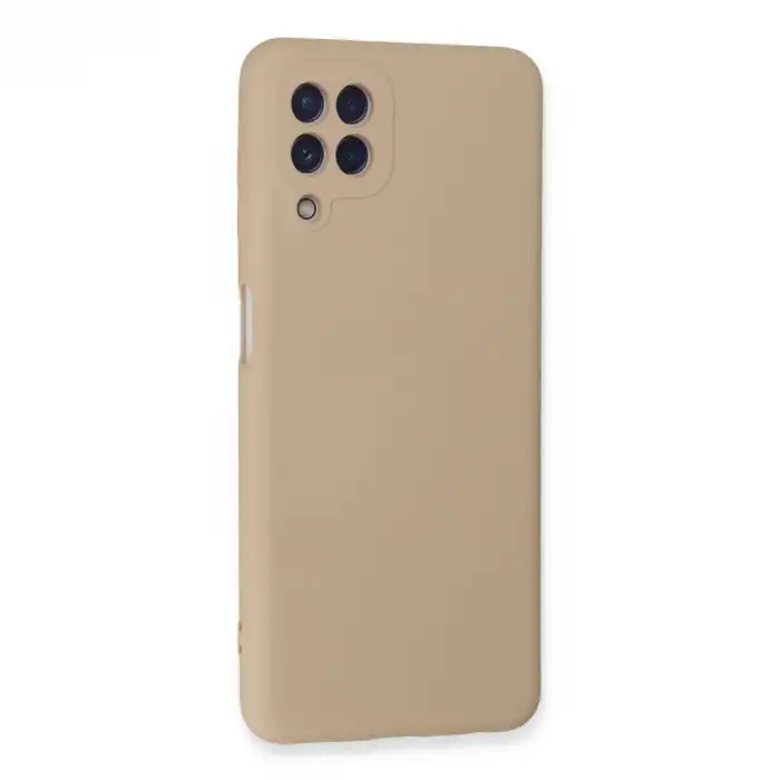 Samsung Galaxy A22 Kılıf Nano İçi Kadife Silikon - Pudra