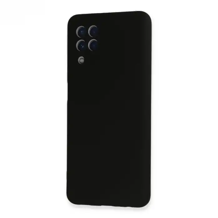 Samsung Galaxy A22 Kılıf Nano İçi Kadife Silikon - Siyah