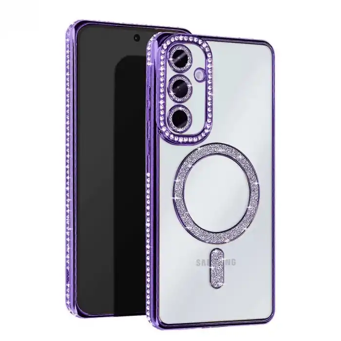 Samsung Galaxy A25 5g Joke Simli Magneticsafe Kılıf - Derin Mor