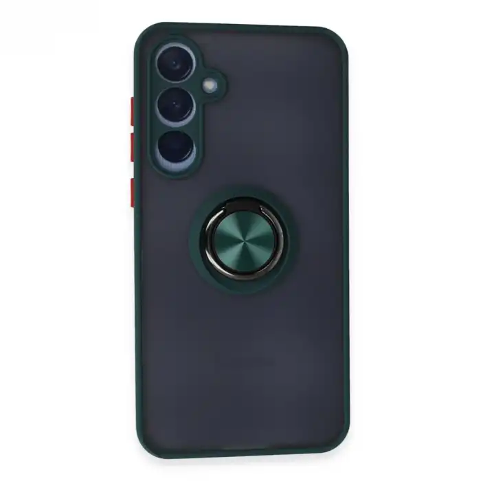 Samsung Galaxy A25 5g Kılıf Montreal Yüzüklü Silikon Kapak - Yeşil