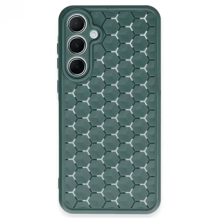 Samsung Galaxy A25 5g Kılıf Petek Silikon Kapak - Koyu Yeşil