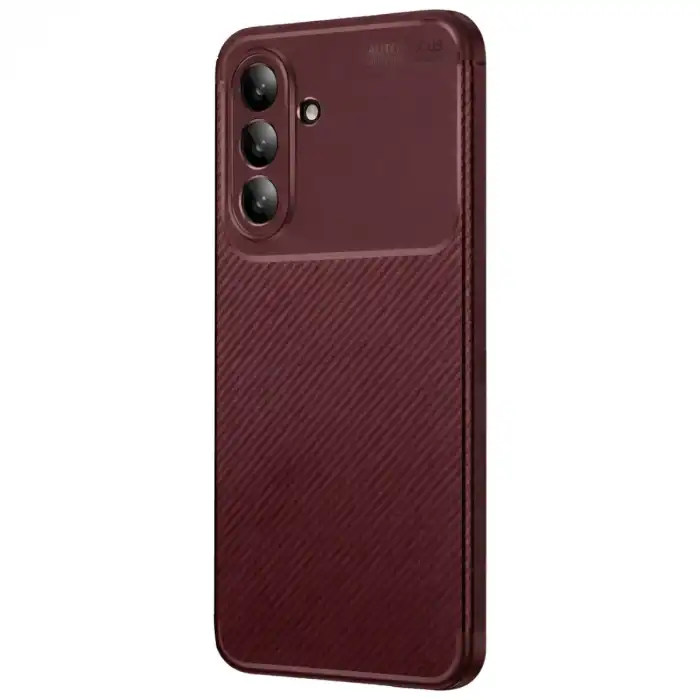 Samsung Galaxy A26 Kılıf Auto Focus Karbon Kapak - Bordo