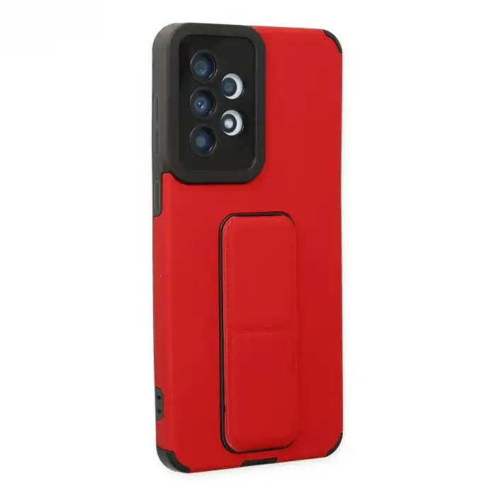 Samsung Galaxy A33 5g Kılıf Mega Standlı Silikon - Kırmızı