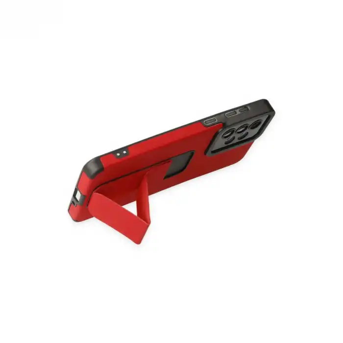 Samsung Galaxy A33 5g Kılıf Mega Standlı Silikon - Kırmızı