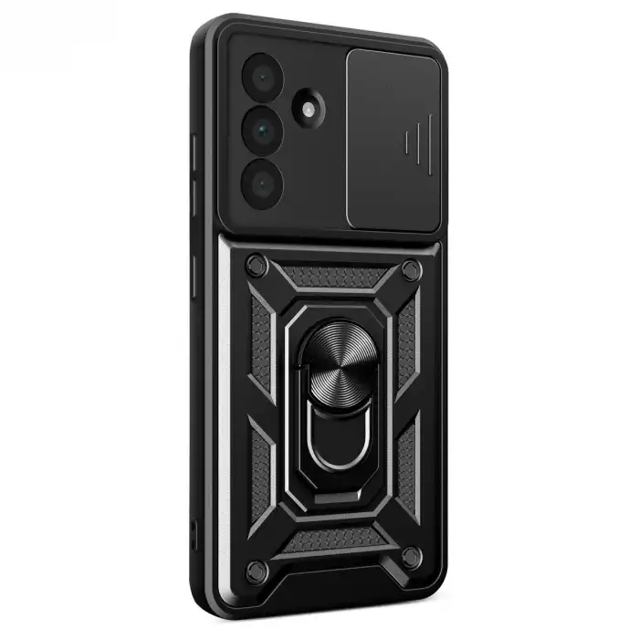 Samsung Galaxy A37 5g Pars Lens Yüzüklü Silikon - Siyah