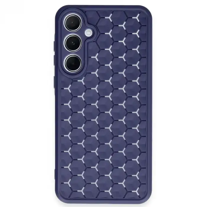 Samsung Galaxy A55 5g Kılıf Petek Silikon Kapak - Lacivert