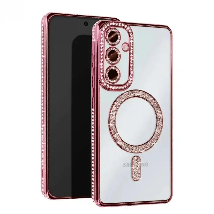 Samsung Galaxy A56 Joke Simli Magneticsafe Kılıf - Pembe