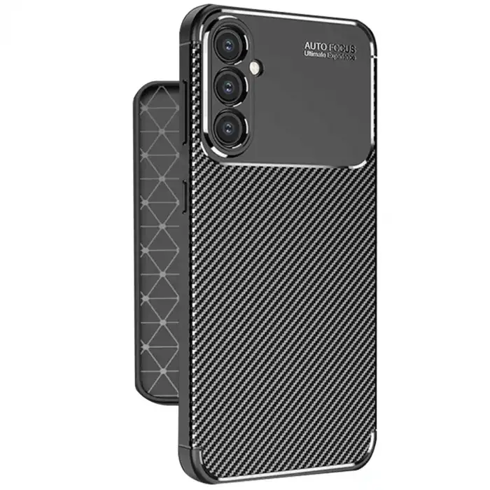 Samsung Galaxy A56 Kılıf Auto Focus Karbon Kapak - Siyah