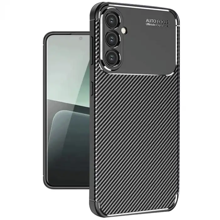 Samsung Galaxy A56 Kılıf Auto Focus Karbon Kapak - Siyah