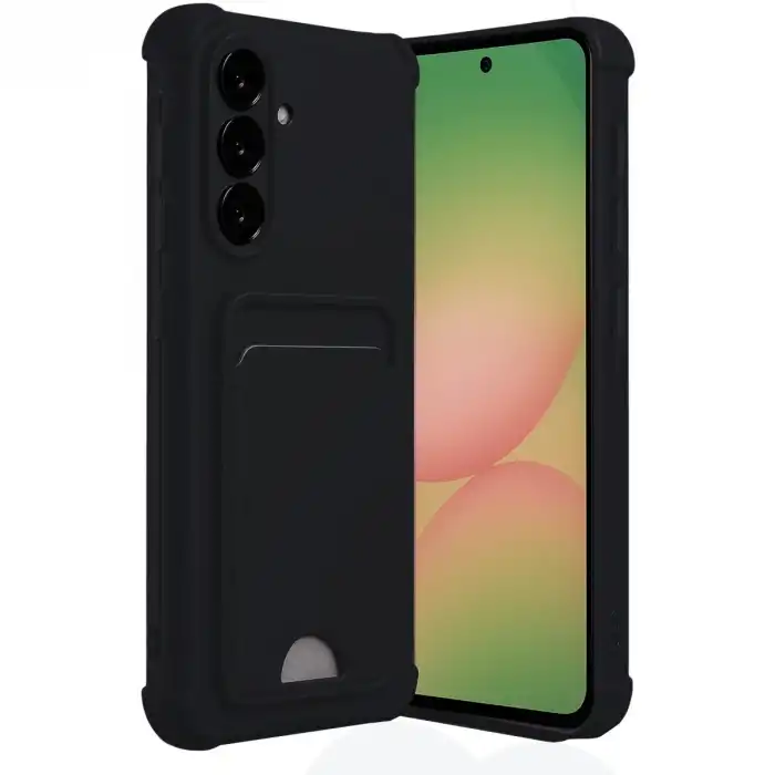 Samsung Galaxy A56 Kılıf Kelvin Kartvizitli Silikon - Siyah