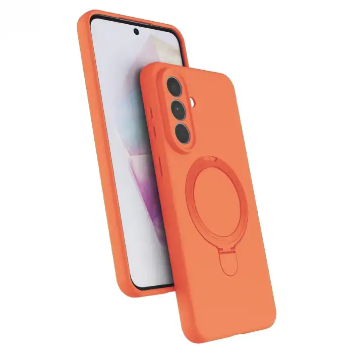 Samsung Galaxy A57 5g Regal Magsafe Standlı Kapak - Turuncu