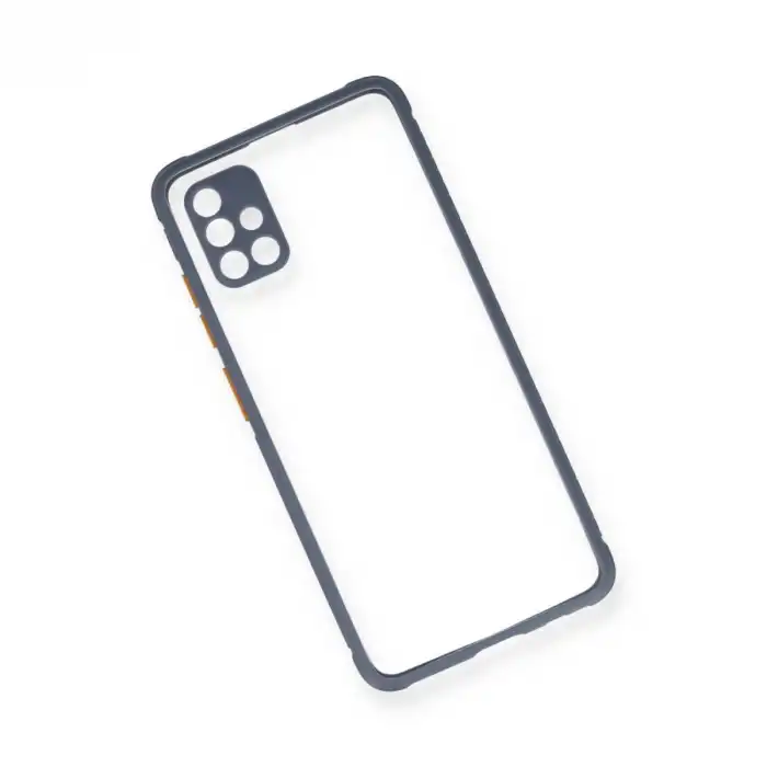 Samsung Galaxy A71 Kılıf Miami Şeffaf Silikon - Gri