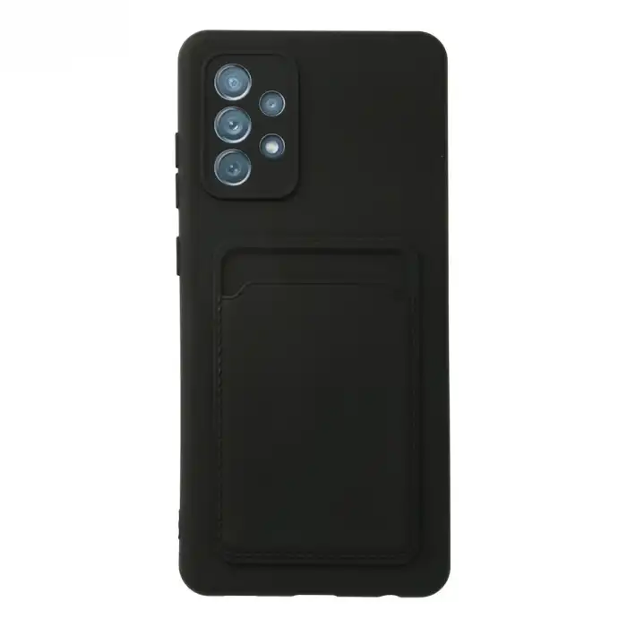 Samsung Galaxy A72 Kılıf Kelvin Kartvizitli Silikon - Siyah