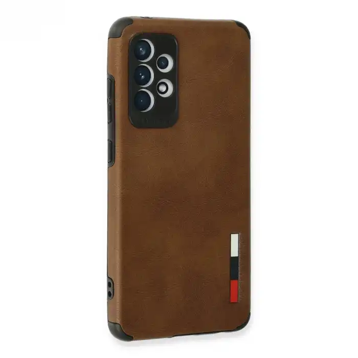 Samsung Galaxy A72 Kılıf Loop Deri Silikon - Kahverengi