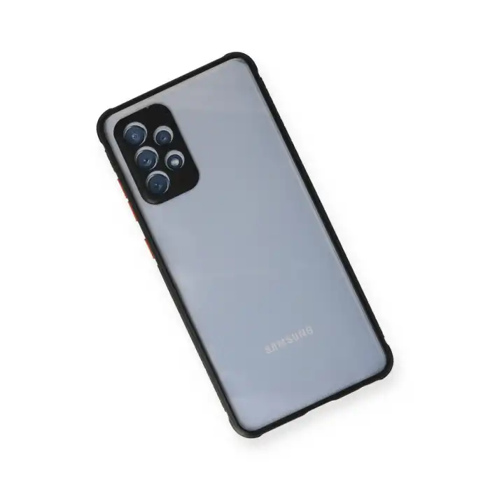 Samsung Galaxy A72 Kılıf Miami Şeffaf Silikon - Siyah