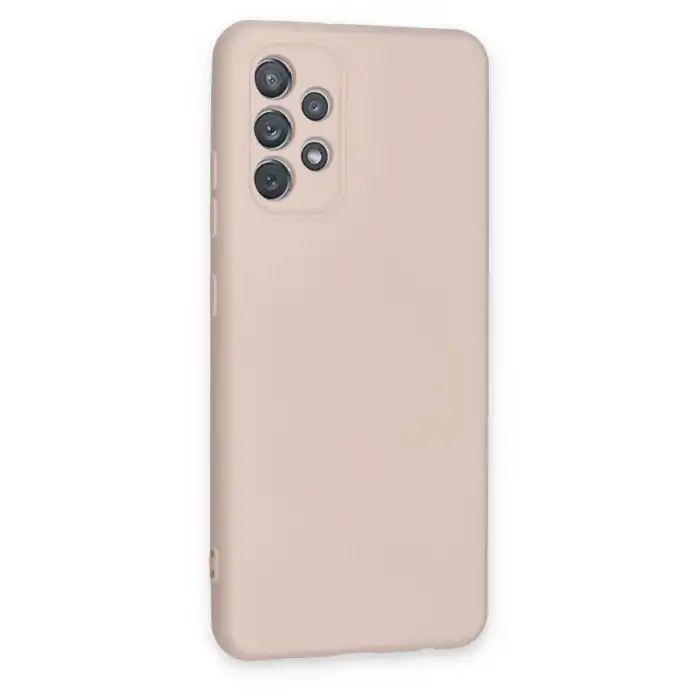 Samsung Galaxy A72 Kılıf Nano İçi Kadife Silikon - Pudra