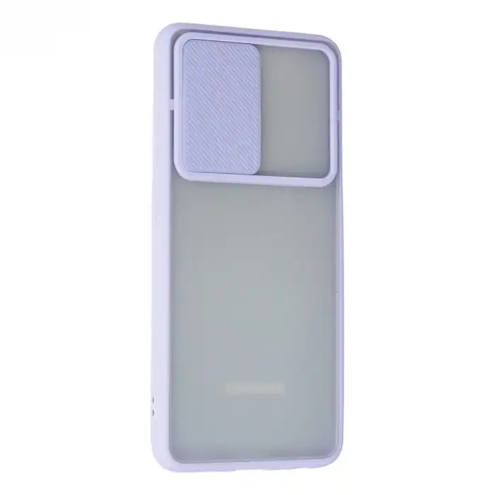 Samsung Galaxy A72 Kılıf Palm Buzlu Kamera Sürgülü Silikon - Lila