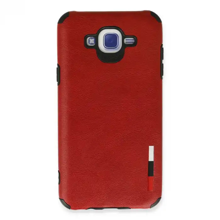 Samsung Galaxy J7 Kılıf Loop Deri Silikon - Kırmızı