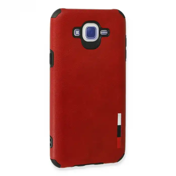 Samsung Galaxy J7 Kılıf Loop Deri Silikon - Kırmızı