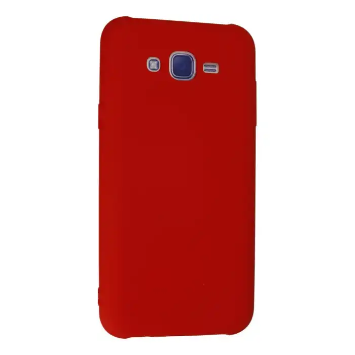 Samsung Galaxy J7 Kılıf Nano İçi Kadife Silikon - Kırmızı