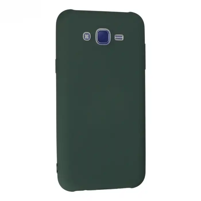 Samsung Galaxy J7 Kılıf Nano İçi Kadife Silikon - Koyu Yeşil