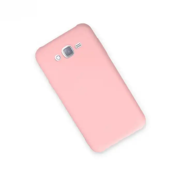 Samsung Galaxy J7 Kılıf Nano İçi Kadife Silikon - Pudra