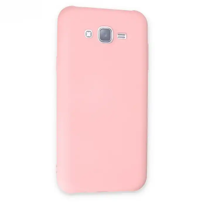 Samsung Galaxy J7 Kılıf Nano İçi Kadife Silikon - Pudra