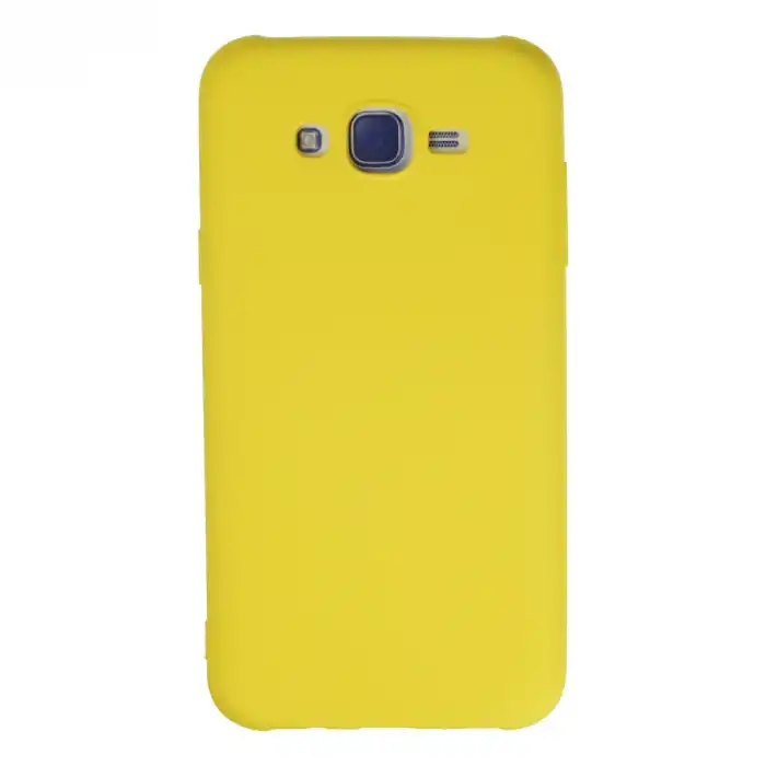 Samsung Galaxy J7 Kılıf Nano İçi Kadife Silikon - Sarı