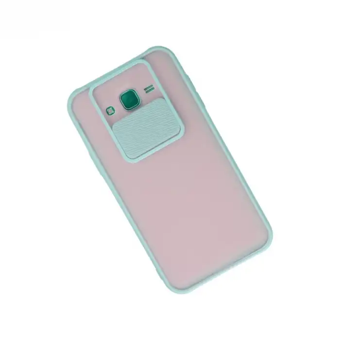 Samsung Galaxy J7 Kılıf Palm Buzlu Kamera Sürgülü Silikon - Turkuaz