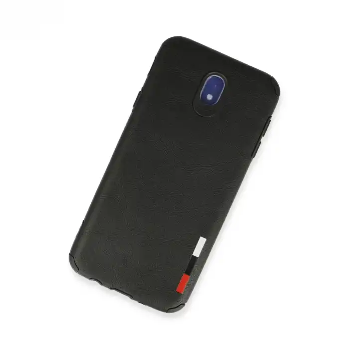 Samsung Galaxy J7 Pro / J730 Kılıf Loop Deri Silikon - Siyah