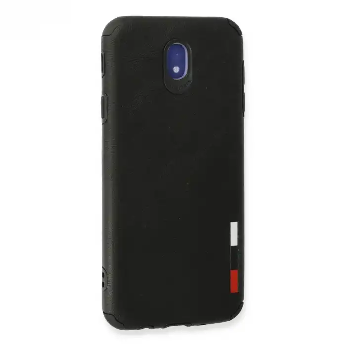 Samsung Galaxy J7 Pro / J730 Kılıf Loop Deri Silikon - Siyah